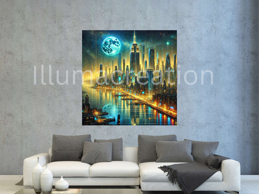 New York Moonlight Memory – Digital Print | Instant Download