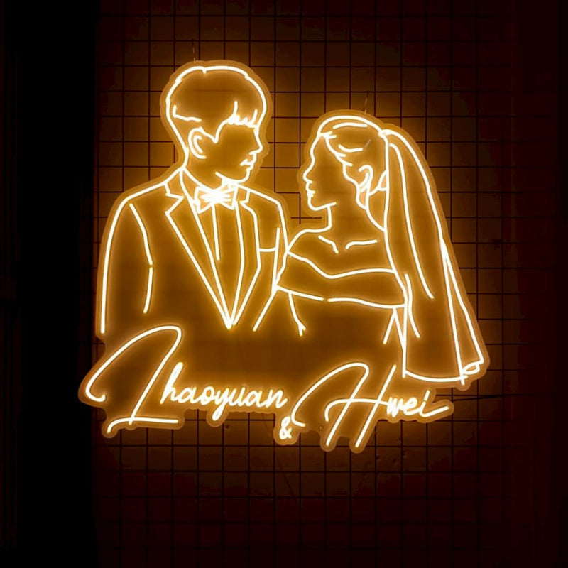 Custom Neon Wedding Sign – Personalized Light Up Name Sign for Wedding or Home Decor