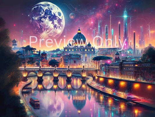 Rome Eternal Moonlight Memory – Digital Print | Instant Download